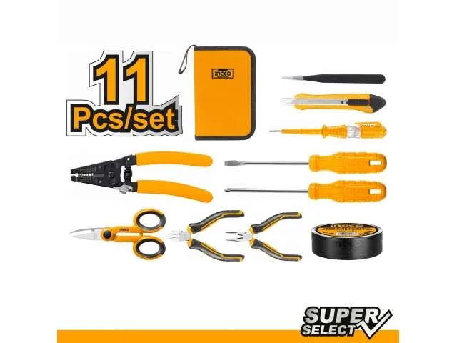 INGCO HKETS0111 11 Pcs Electricians Tools Set
