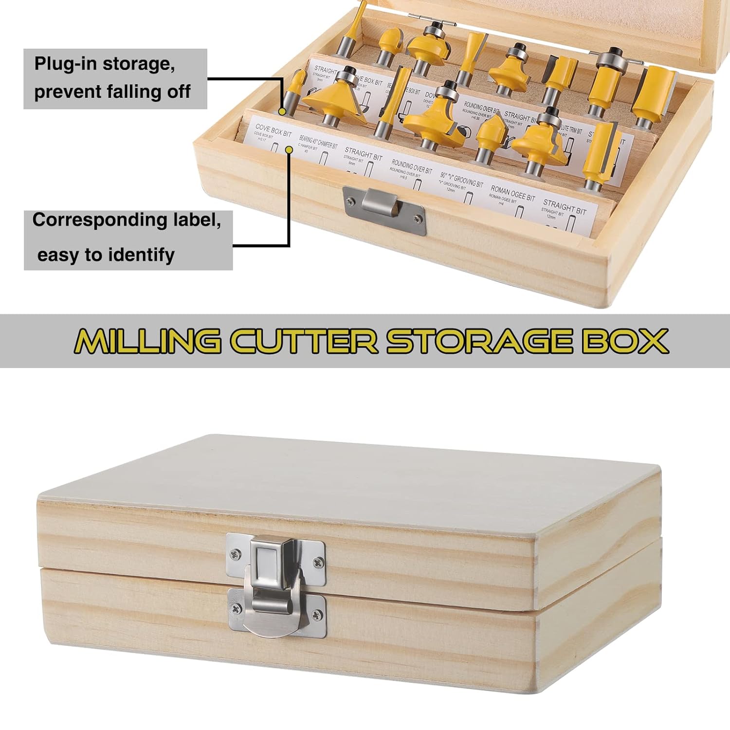 Router Bit Set 12-Piece High Precision (8 mm Shank)