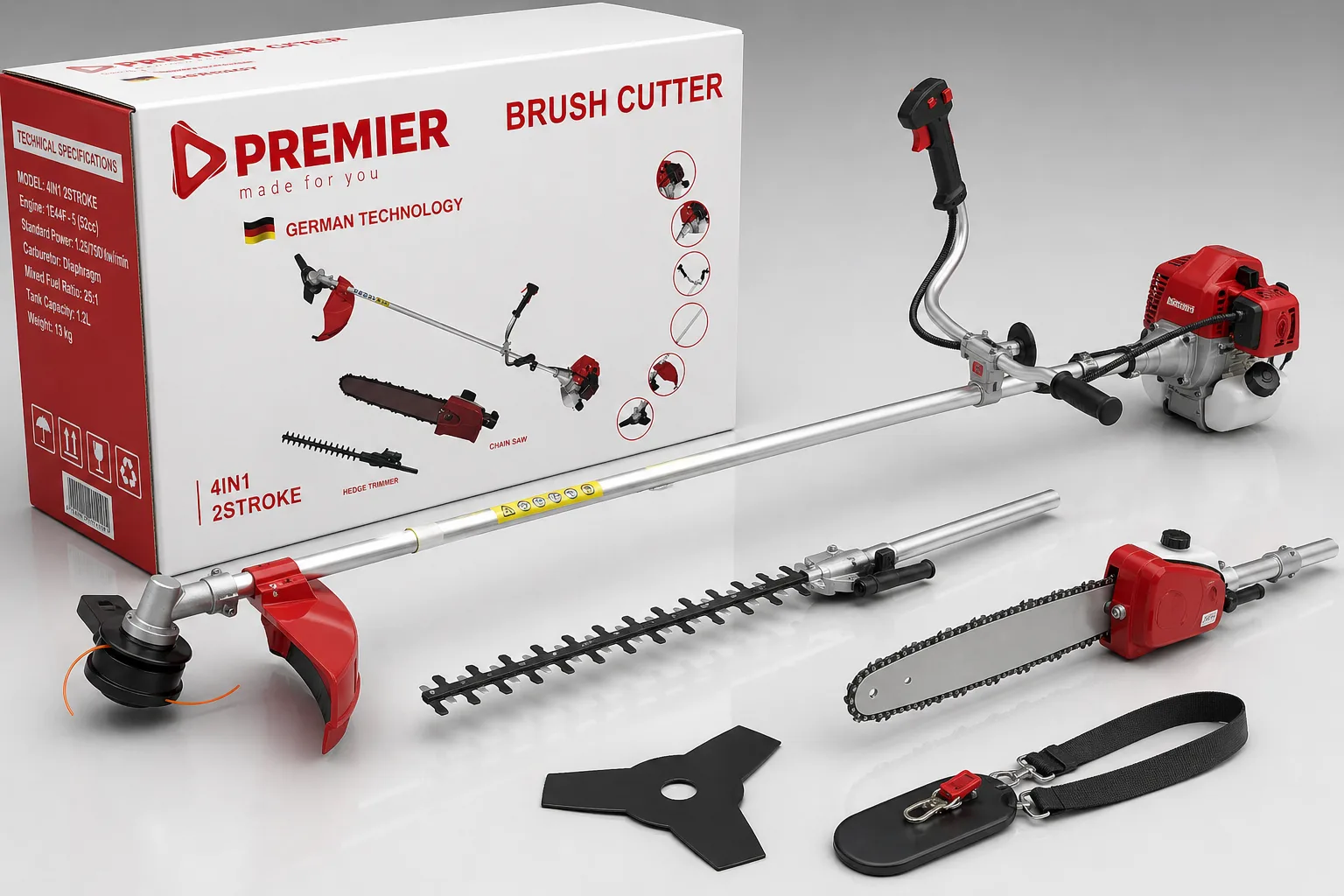 Premier 4 in 1 Brush Cutter 52cc 2 Stroke