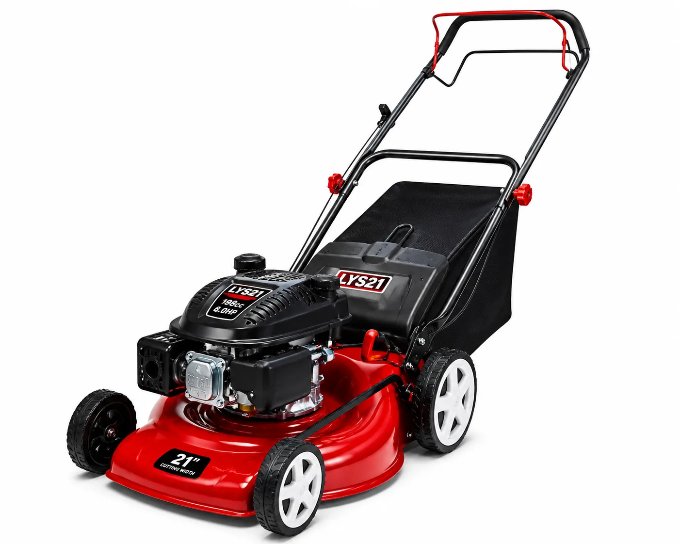 LYS21 21-Inch Self-Propelled Petrol Lawn Mower 196cc 6HP (Loncin Engine)